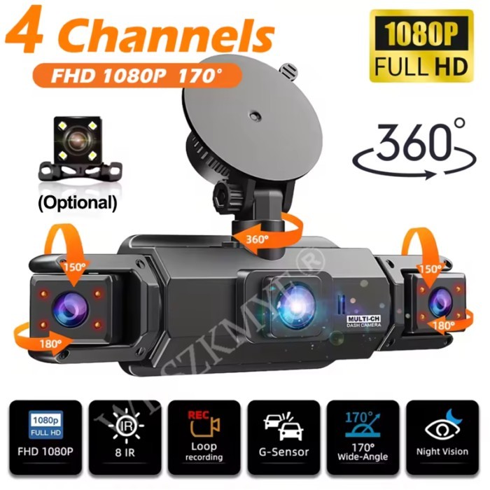 4*1080P Car Dvr 360° DashCam for Cars 3/4 Channels Video Recorder Rear View Camera for cars Night V