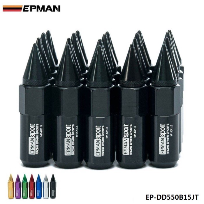 20Pcs Set M14X1.5 Spiked Extended 60MM Aluminum Tuner Lug Nuts Wheels/Rims EP-DD550B15JT