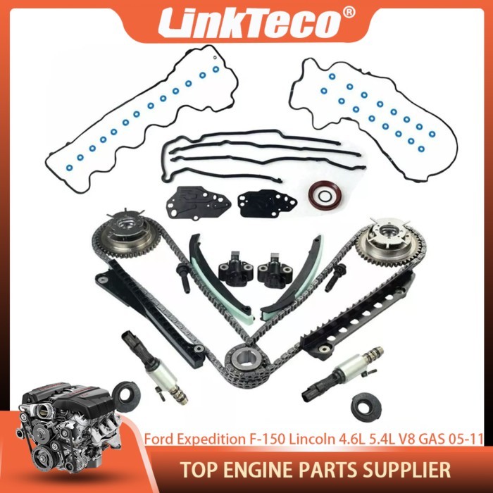 Timing Chain Kit+Cam Phasers+VVT Valves For Triton 3V Ford Expedition F-150 F-250 F-350 Lincoln 4.6