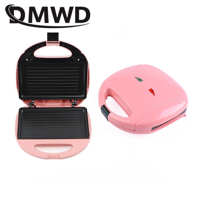 DMWD Electric Egg Sandwich Maker Mini Grilling Panini Baking Plates Toaster Multifunction Non-Stick