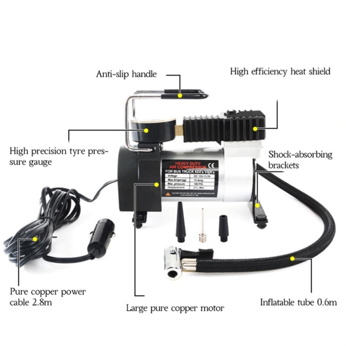 Portable Electric Tire Inflator Inflatable Charging Pump High Pressure Electric Air Compressor Pump