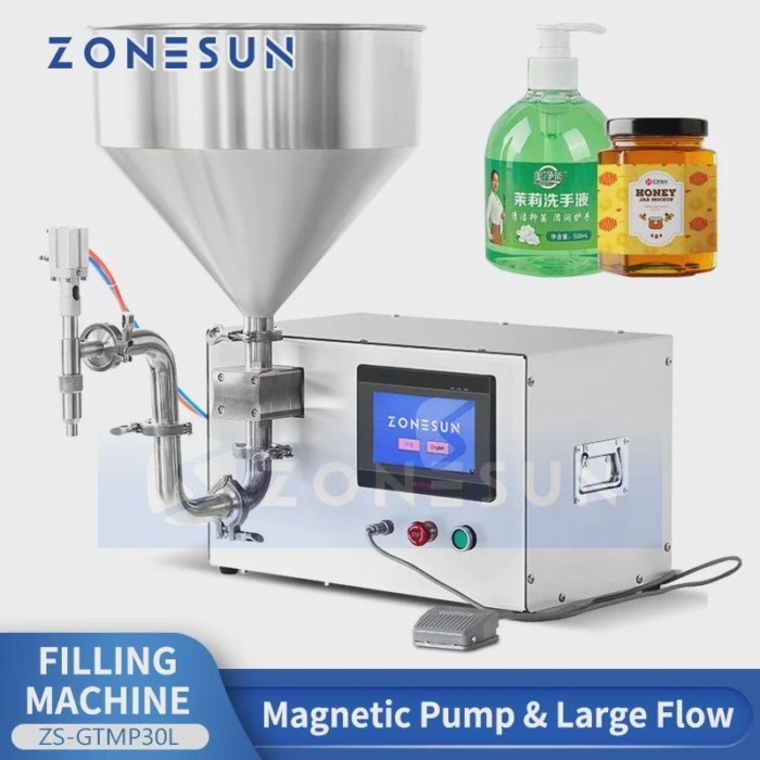 ZONESUN Liquid Filling Machine Bottle Filler Honey Bottling Equipment Magnetic Pump Ketchup Packagi