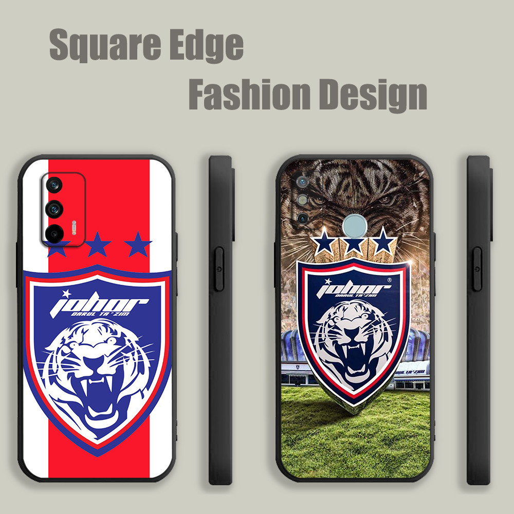 สําหรับRedmiหมายเหตุ9 9t 11 12 8 13 Pro Plus 4G 5G Johor Jdtโลโก้สีฟ้าDJW05เคสโทรศัพท์สแควร์ขอบ