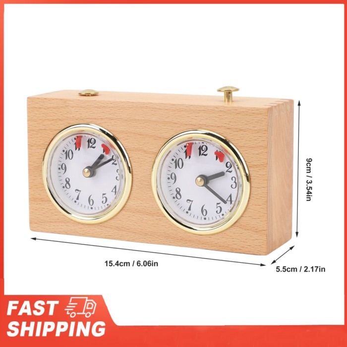 Professional Stress Reduction Ornament Chess Clock Wooden Vintage Chess Timer Wind Up Multifunction