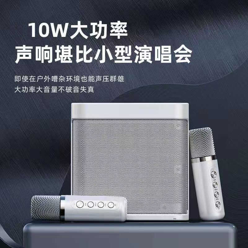 Ys203 ลําโพงบลูทูธไมโครโฟนไร้สายไมโครโฟนคู่เสียง All-in-One Machine Family ktv Audio