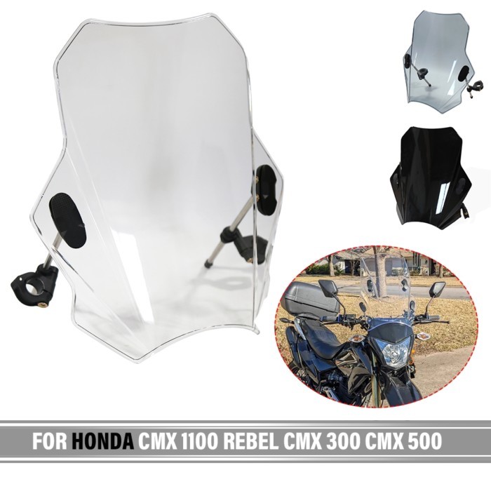 For HONDA CMX1100 REBEL CMX 300 CMX 500 REBEL S Motorcycle Windscreen Windshield Covers Screen Smok