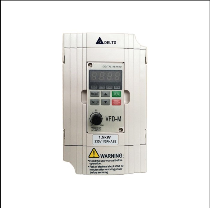 New Delta Inverter VFD015M21A, 0.4KW /0.75KW/1.5KW, Output Frequency 0.1-400Hz Carrier Frequency Up