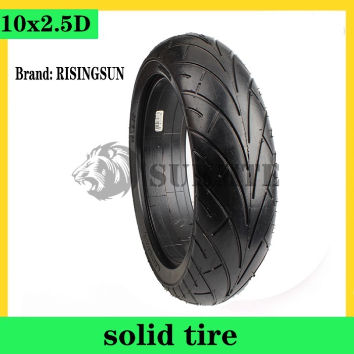 RISINGSUN Tires 10x2.5D Solid Tires for Electric Scooter Tires, Machine Car Tires 10x2.5D Robot Hig