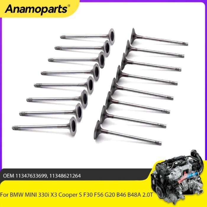 Engine Parts Intake Exhaust Valve Set Fit 1.5 2.0 3.0 L B38 B48 B58 For BMW MINI Cooper 330i 420i 5
