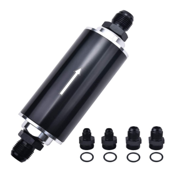 Universal 10 Micron Aluminum Fuel Filter AN6 AN8 AN10 Adapter with Stainless Steel Filter