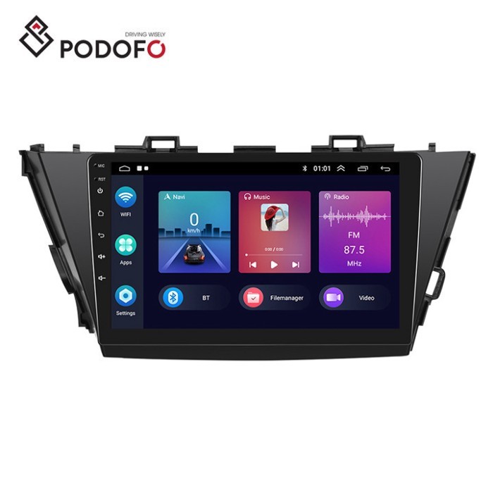 Podofo Android Car Radio 9 Inch Autoradio For Toyota Prius 2013 Right-hand Drive Carplay Android Au