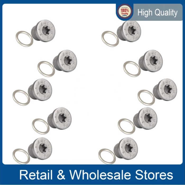 10Pcs N0138157 N91167901 Engine Oil Pan Drain Plug Kit For VW Jetta Golf CC PASSAT AUDI Q3 Q5 Q7 TT