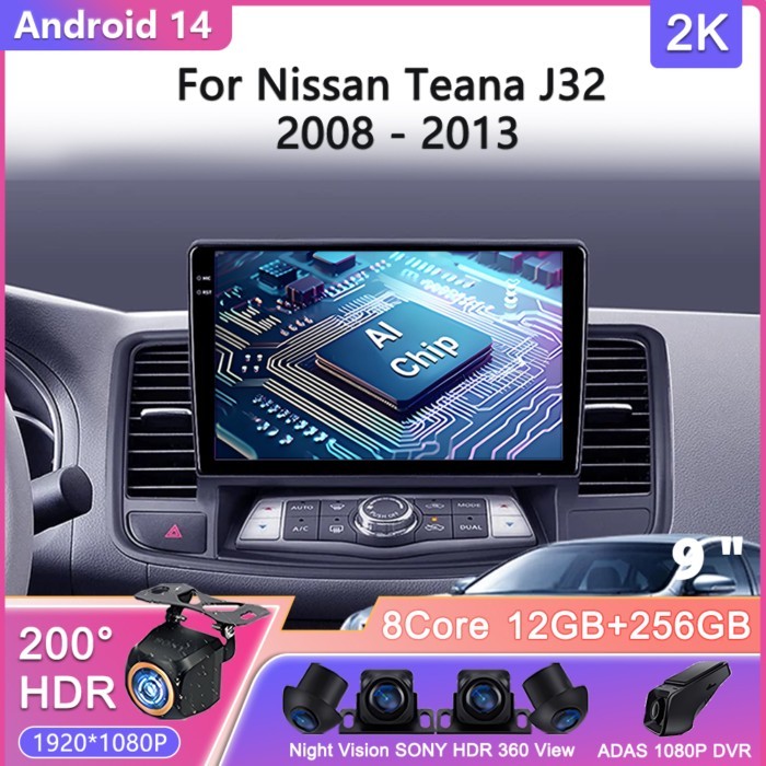 2K Screen Android 14 For Nissan Teana J32 2008 - 2013 Car Radio Multimedia Video Player Navigation