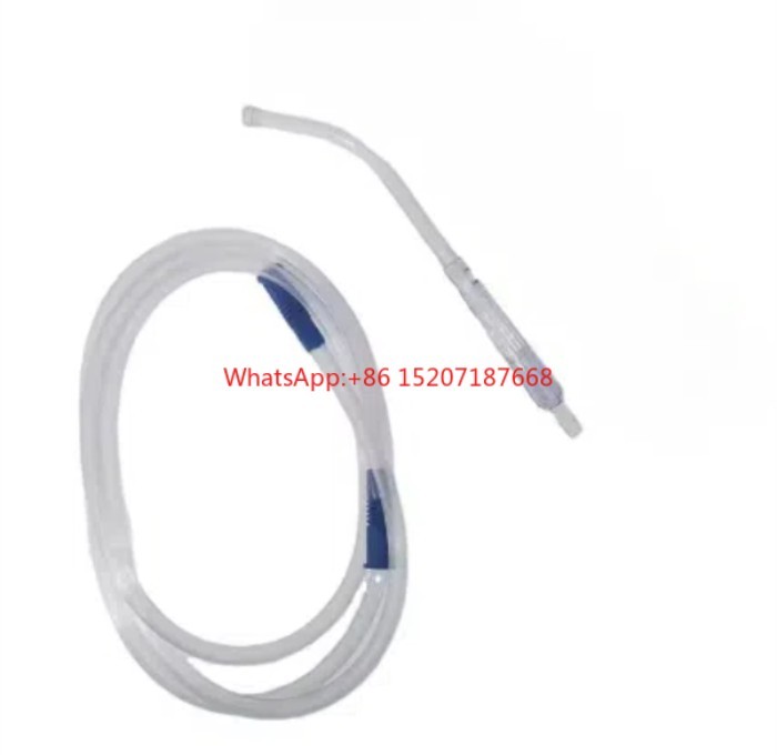 Cheap Price Medical Grade PVC Yankauer Suction Handle with Suction Tube Yankauer Suction Set，100 pi
