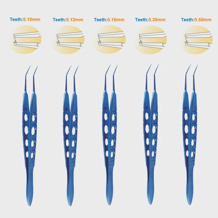 Titanium Alloy Eyelid Tool Kelman Mcpherson Toothed Forceps Tweezers with Platform Ophthalmic Instr