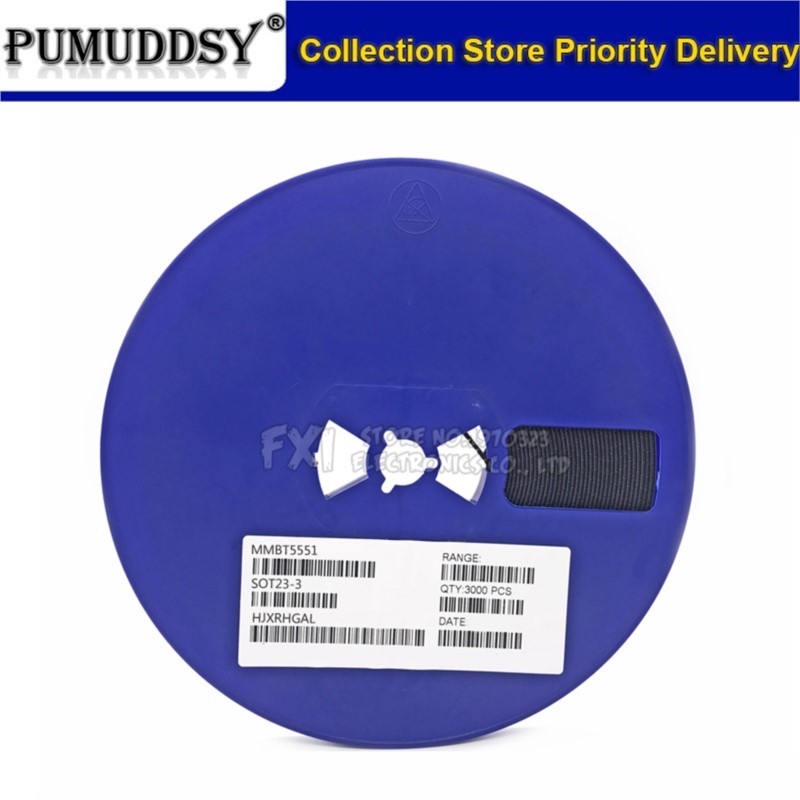 3000pcs SMD ทรานซิสเตอร์ MMBT5551 2N5551 G1 0.6A/180V NPN SMD SOT23