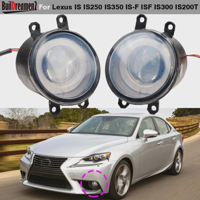 2 X Car Glass Lens LED Fog Light Angel Eye DRL For Lexus IS IS250 IS350 IS300 IS200T IS-F ISF 30W H