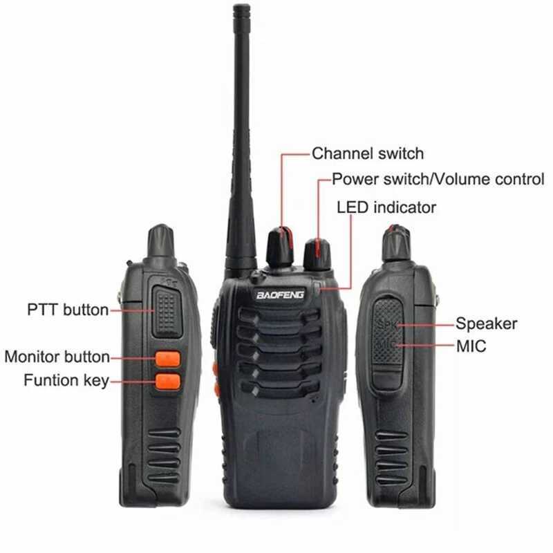 ▥ 3Pcs Walkie Talkie เดิม  Bf888s 5W Bf-888S 5Km UHF Transceiver วิทยุแบบพกพาสองทาง BF 8