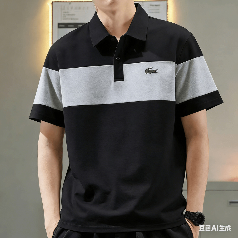 เสื้อโปโลผู้ชายแบบเรียบง่าย มีลายจระเข้ พิมพ์สวยงาม เหมาะสำหรับใส่ลำลองและแฟชั่นทุกวัน