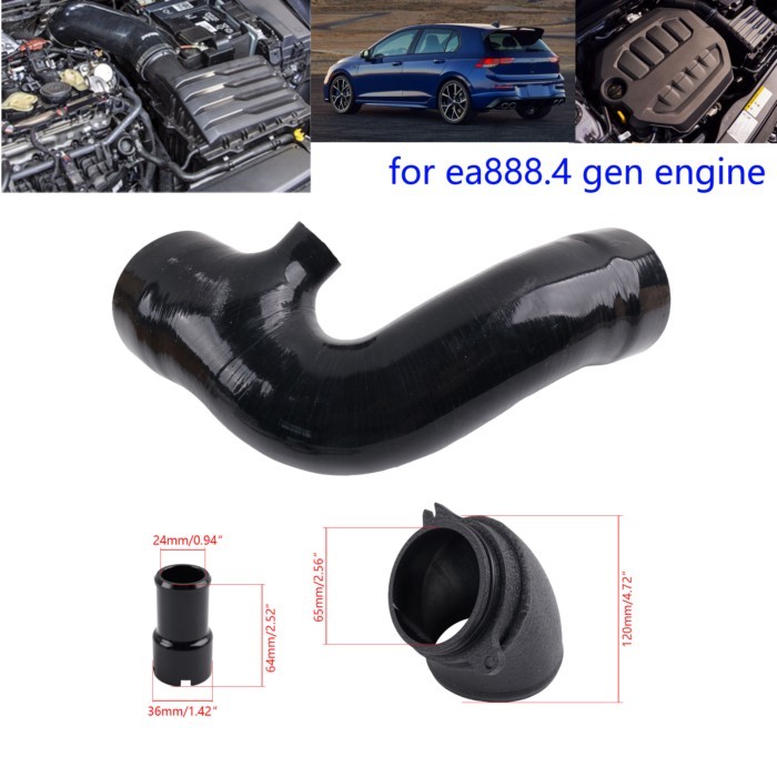 TURBO 90 INLET & SILICONE INLET HOSE  Elbow Intake Hose For VW Tiguan Golf MK8 R / GTI CS / Audi S3