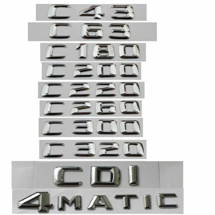 4matic CDI Chrome Plated Letter Logo Suitable for Mercedes Benz A B C GLK CLA-Class C63 C43 C55 C18