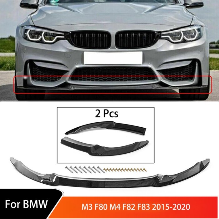 CS Style Front Bumper Lip Splitter Diffuser Spoiler Car Accessory for BMW M3 F80 M4 F82 F83 2015-20