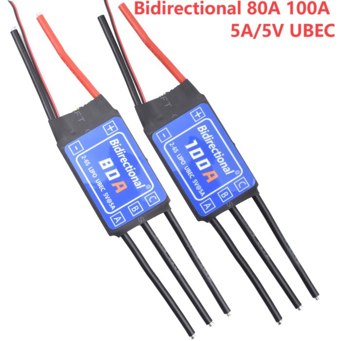 HV Bidirectional Brushless ESC 80A 100A ESC Brushless ESC 2-6S 5A/5V UBEC ESC For RC Boat Underwate
