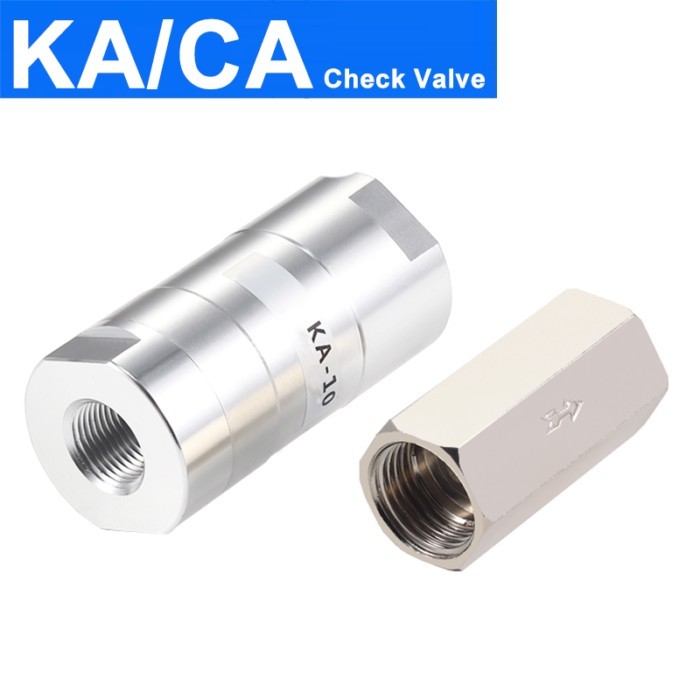 Aluminum Alloy Air Non Return Pneumatic Check Valve KA-06 KA-08 KA-10 KA-15 KA-20 KA-25，Copper Nick