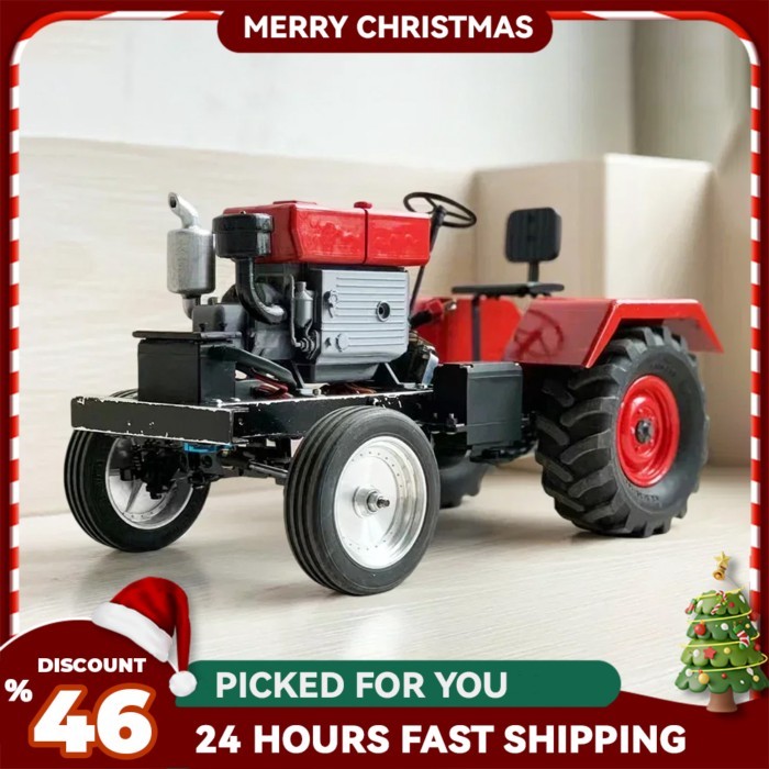 Four Wheel Drive Tractor Engine Model with Seat Light Engine Generator Model Remote Control Car Toy