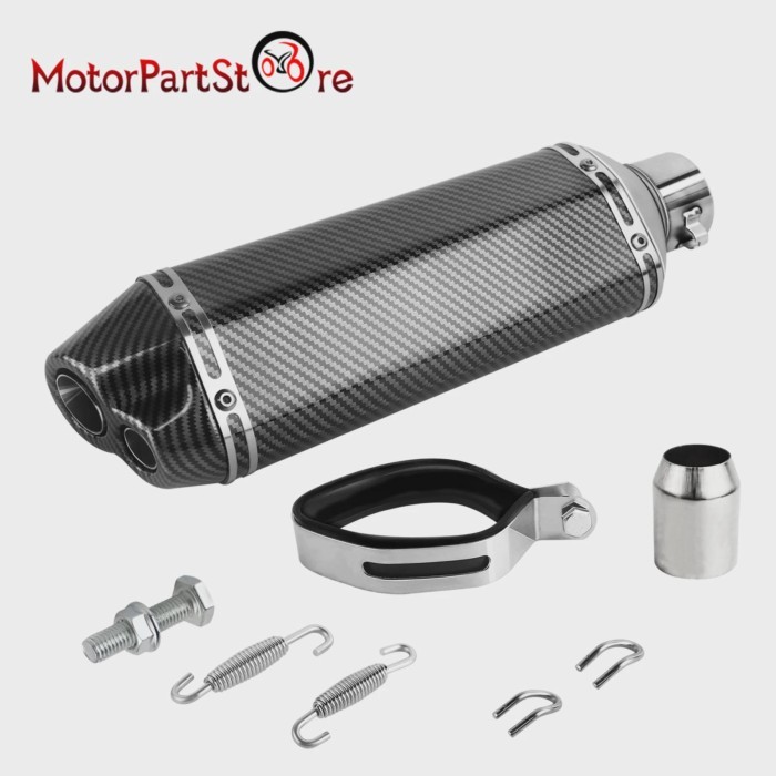 1.5-2 inch Dual Outlet Exhaust Muffler Pipe 38-51mm for Yamaha FZ YZF R1 Kawasaki Ninja ZX Honda CB