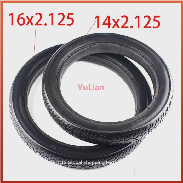 14x2.125 16x2.125 Non inflation Solid tyre fits Folding electric bicycle E-bike 14 /16 inch Solid R