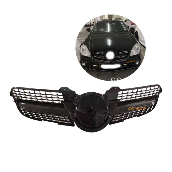 SLK R171 tuning diamond grille for Mercedes Benz SLK350 facelift R171 modified grille 2005 2007 200