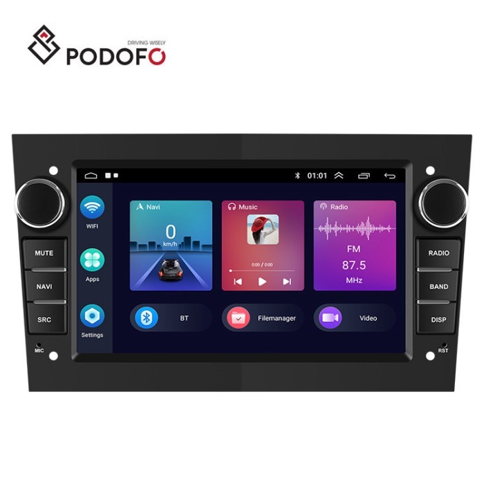 Podofo 2Din Android 1+16/2+32 7'' Car Radio Autoradio Carplay Android Auto Wifi GPS BT FM RDS Hi-Fi