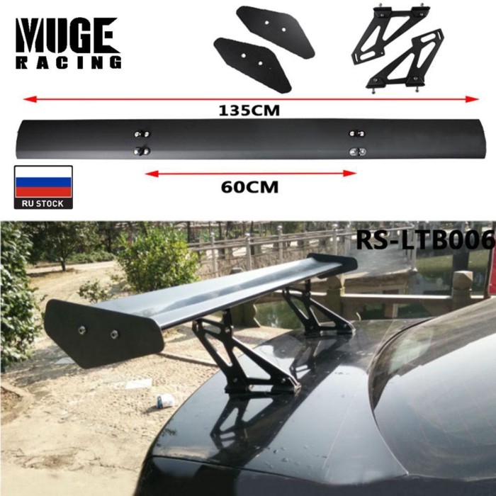 135cm 53" Car Racing Spoiler Universal Sport Rear Trunk Tail Wing Auto Sedan Aluminum Sports GT Win