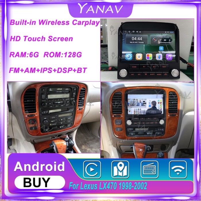 Android Car Radio For Lexus LX470 1998-2002 & Toyota Land Cruiser LC100 High Version 6G 128GB G