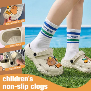 [BANGKOK SHIPPING] รองเท้าแตะกันลื่น EVA ลายพิมพ์แคปิบาราน่ารัก คุณภาพสูง DIY Crocs สำหรับเด็ก3-8 ปี