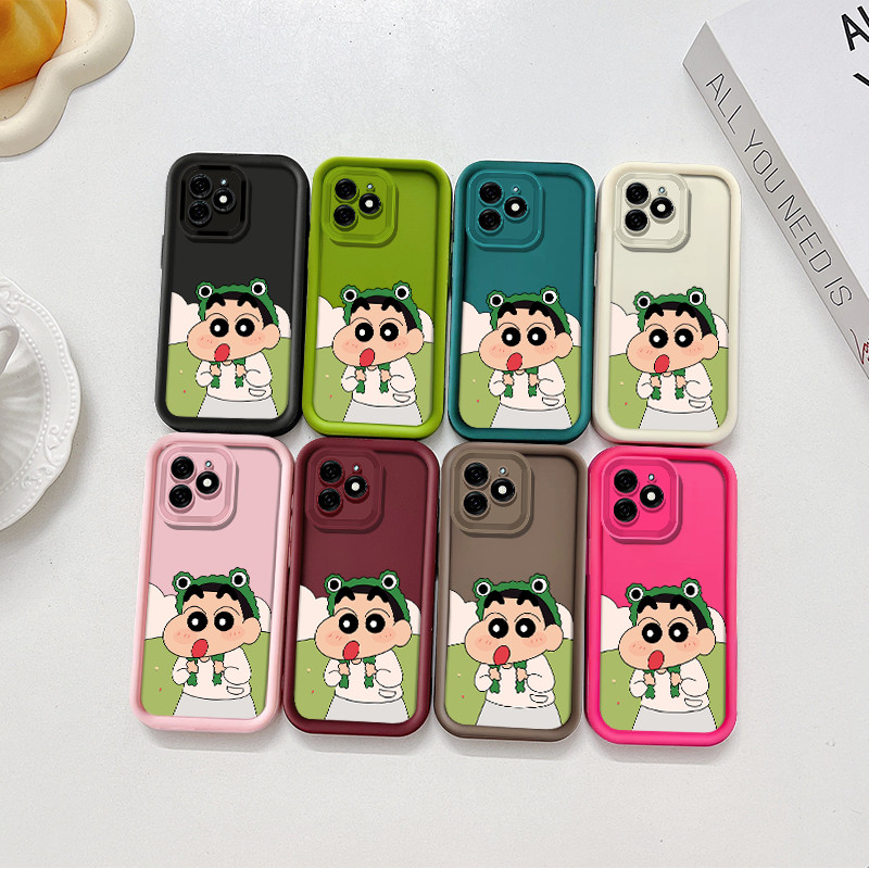 การ์ตูนน่ารักกบหมวก Crayon Shin-chan เคสโทรศัพท์สําหรับ Infinix หมายเหตุ 12 Pro หมายเหตุ 30/สมาร์ท 5