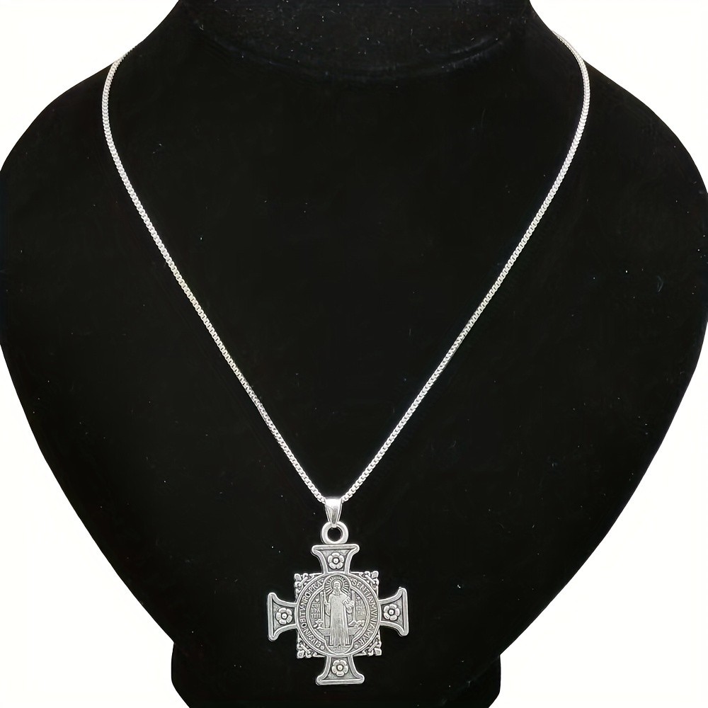 ♞10 ชิ้น St Michael/St Christophers/Jessus Cross/St Benedict จี้สร้อยคอสําหรับชายหญิง Archangel ปกป