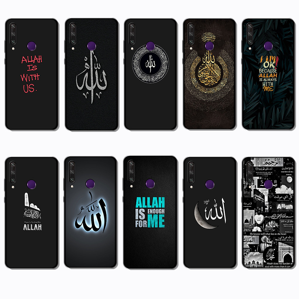 สําหรับ Huawei Y6P Y7A Y8P Y9A Y5 Y6 Prime VS10 allah Slim Black Border TPU Soft Case | โทรศัพท์เปลื