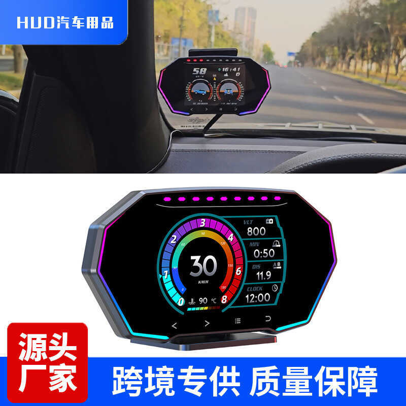 HUD HUD จอแสดงผล F11 รถ LCD นาฬิกาจับเวลา Speedometer Turbo ความดัน OBD2 มัลติฟังก์ชั่น HUD เครื่องม