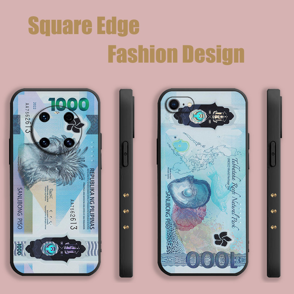 เคสสําหรับ iPhone 15 Pro Max 16 PRO MAX 16e Money ใหม่ 1000 Peso YDB50 เคสโทรศัพท์ขอบสี่เหลี่ยม