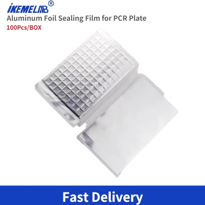IKEME 100Pcs Aluminum Foil Sealing Film for PCR Plate 96-well Deep-Well Plate Plastic Sealing Film