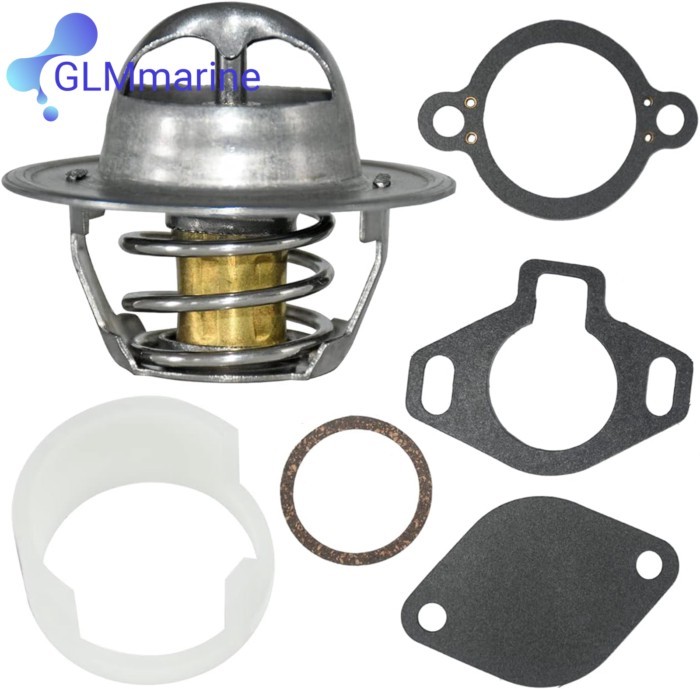 Thermostat Kit 160° with Plastic Sleeve 807252Q5 for MerCruiser V6 V8 4.3L 5L 5.7L 7.4L 807252T5 80