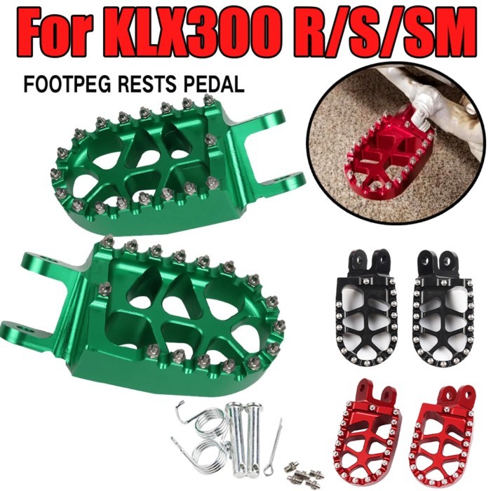 Motocross Footrest Footpegs Foot Pegs Pedal For Kawasaki KLX300R KLX300S KLX300SM KLX300 KLX 300R 3