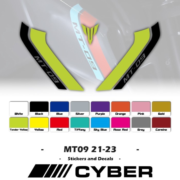MT09 Two-color Design Intake Pipe Fairing Shell Line Sticker Decal For YAMAHA MT-09 SP New Fuel Tan