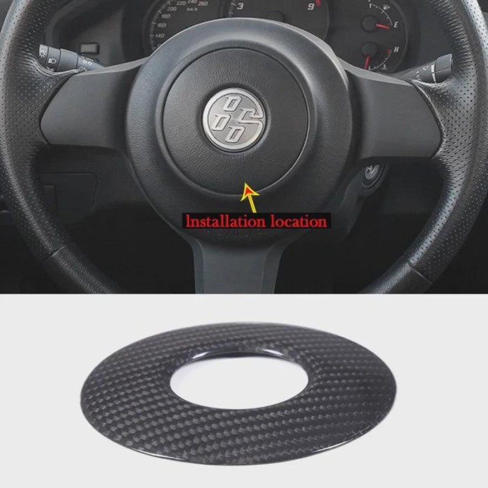 For Toyota 86 GT86 2012-2020 Real Carbon Fiber Car Steering Wheel Logo Cover Trim sticker Car Acces