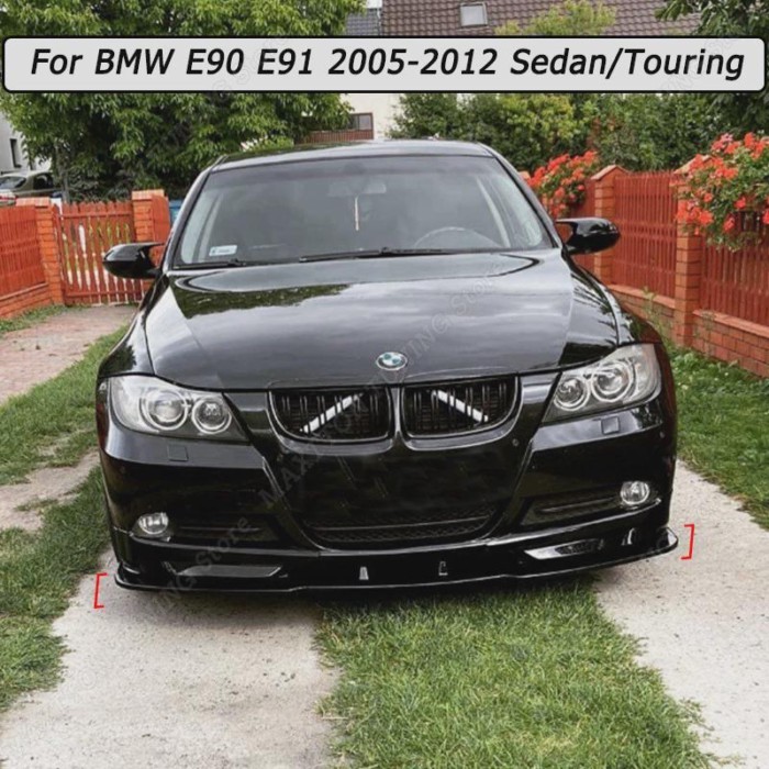 Front Bumper Splitter Lip Diffuser Spoiler Cover For BMW E90 E91 320i 330i 2005-2012 Sedan/Touring
