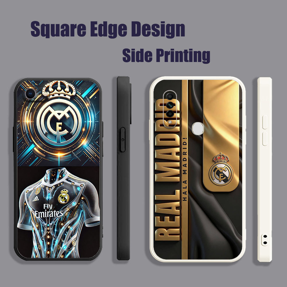 สําหรับ OPPO A12 A3S A5S A5 A7 A15 A15S A16 A16S A12E real Madrid jersey DJW17 เคสโทรศัพท์ขอบสี่เหลี