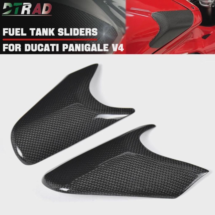 For DUCATI Panigale V4 S R SP2 2022 2023 2024 Carbon Fiber Motorcycle Fuel Tank Sliders Tank Side P