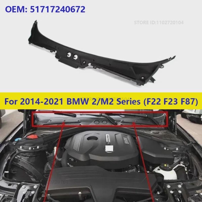 For 2014-2021 BMW 228i 228iX 230i 230iX M2 M235i M235iX M240i M240iX (F22 F23 F87) Wiper Water Plat